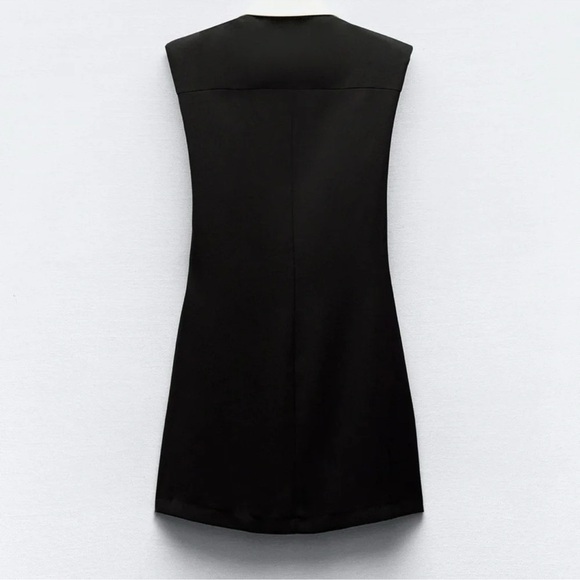 ZARA SHOULDER PAD BLACK MINI DRESS NWT - Picture 7 of 9